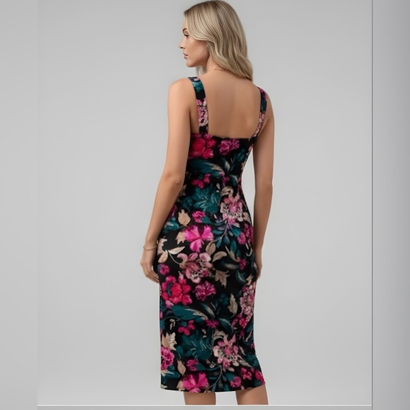 Boho Floral Print Split Thigh Cami Dress - Picture 4 of 10